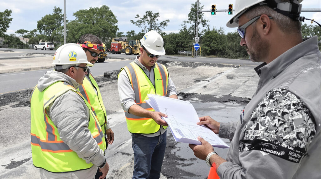 Транспорт и инфраструктура: строительство/ремонт дорог, мостов и общественный транспорт - иллюстрация