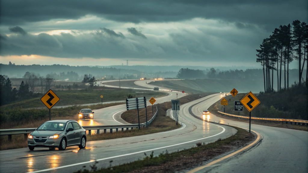 Дорожная обстановка: пробки, ремонты, аварии и опасные участки на трассах - иллюстрация